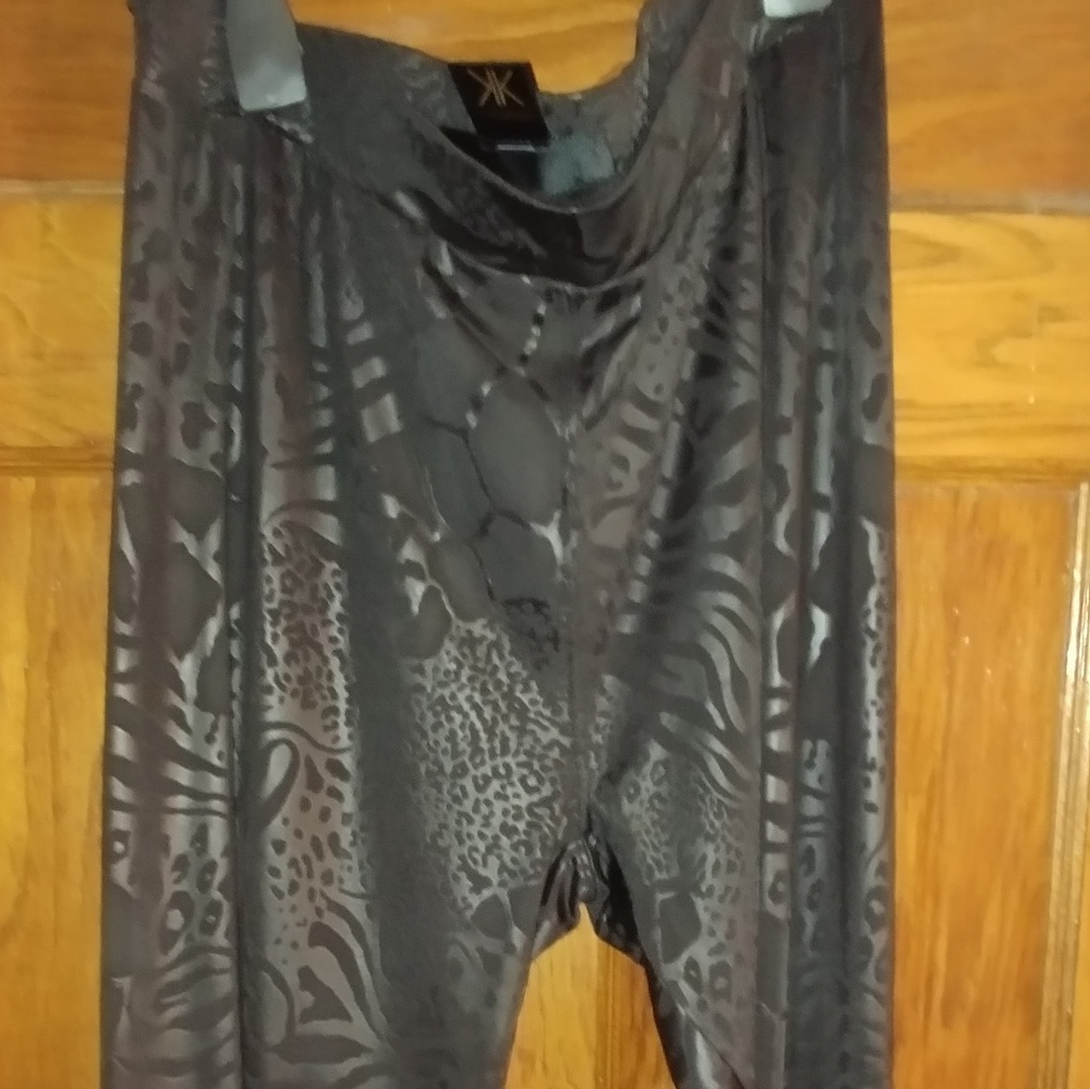 Black on black animal print leggings